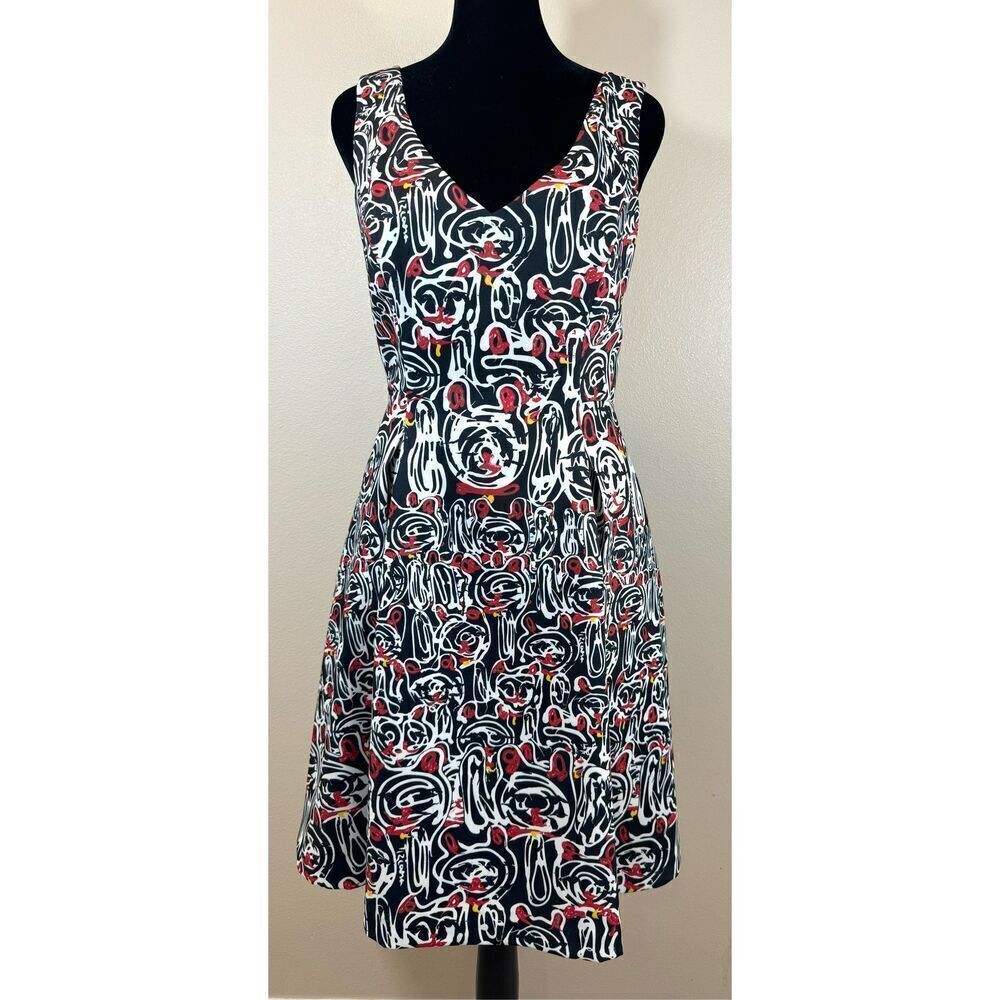 Adolfo Dominguez Abstract Open Back Sleeveless Women's Midi Dress Small